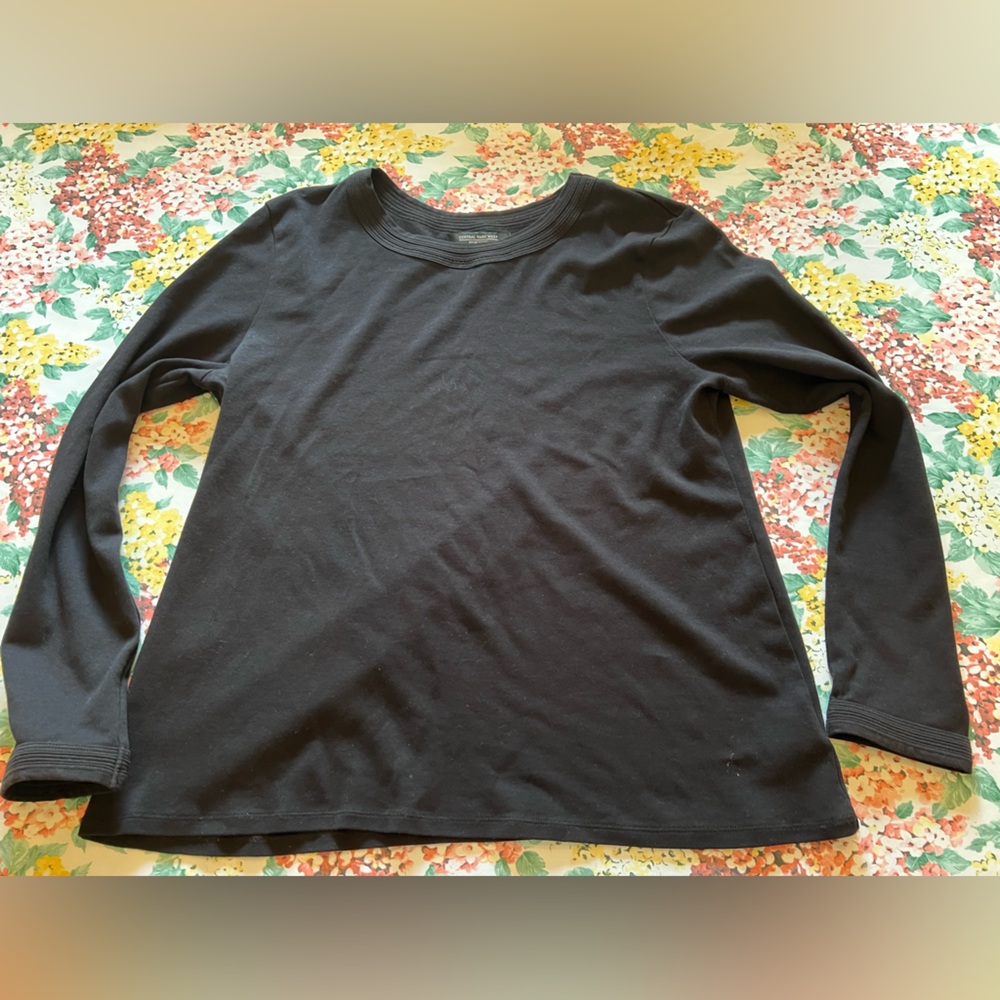 Central Park West New York Black Cotton Long Sleeve Tee